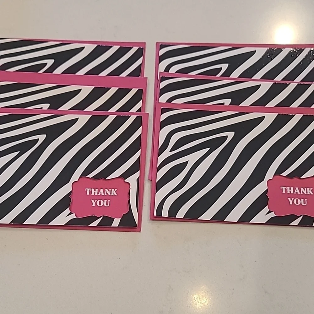 Zebra Print Thank You Cards - Picture 1 of 3
